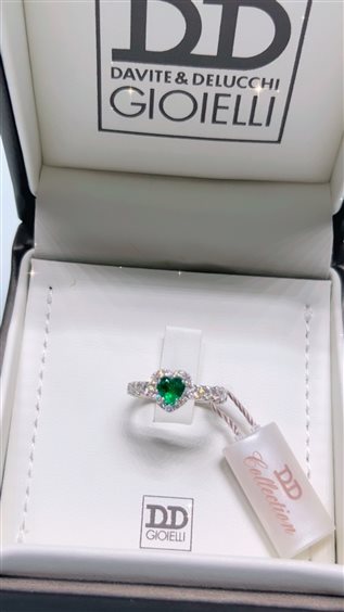 Anillo Davite & Delucchi Mujer in Oro blanco Smeraldo 0.45 Ct AA032528SM - AA032528SM